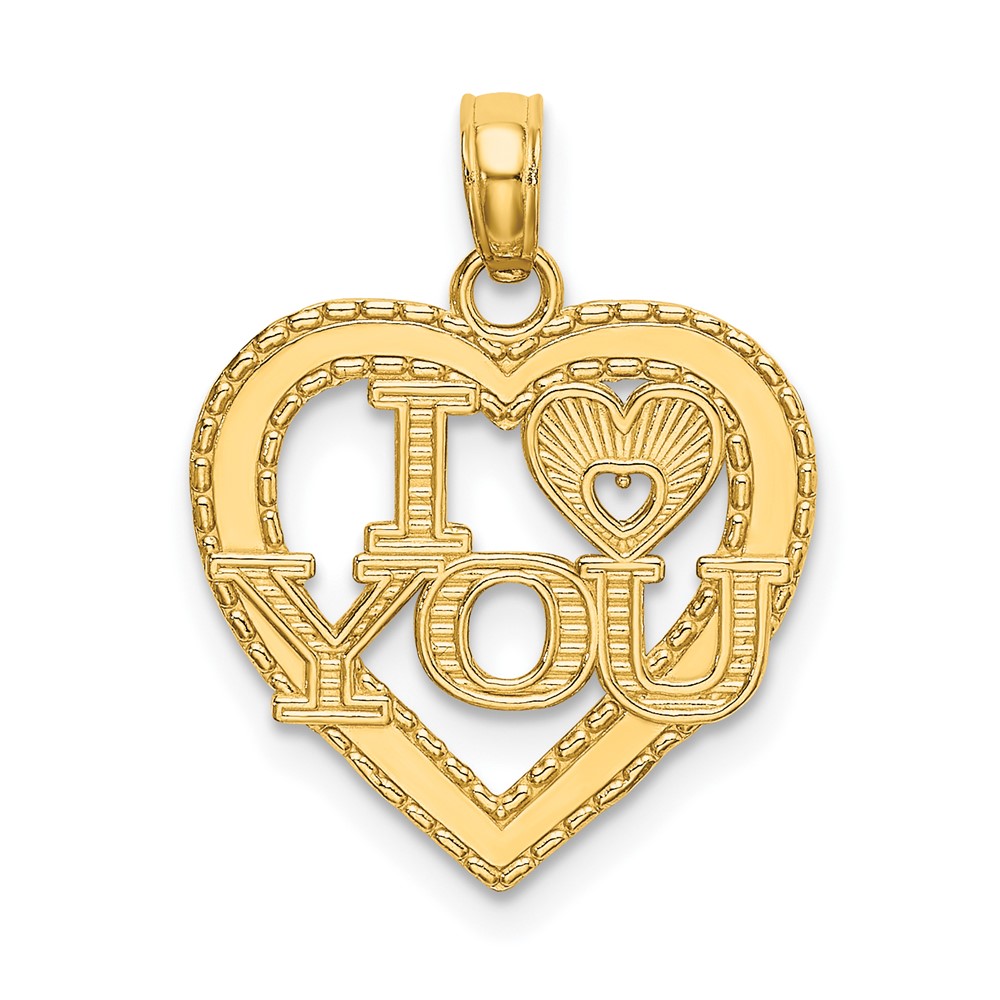14K I HEART YOU Charm (D3874)