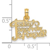 14K Yellow Gold Today Tomorrow and Forever Charm view 3