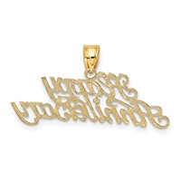 14K Yellow Gold Polished Happy Anniversary Charm view 4