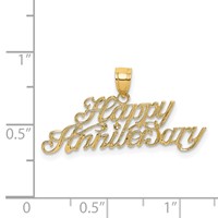 14K Yellow Gold Polished Happy Anniversary Charm view 3