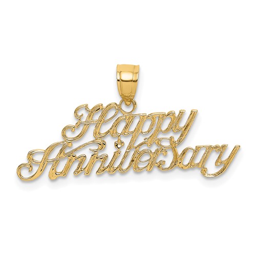 14K Polished HAPPY ANNIVERSARY Charm