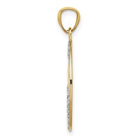 14K and White Rhodium Happy Anniversary Hearts Pendant view 2