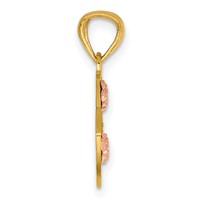 14K Two-tone Best Friends 2-Piece Break-Apart Heart Pendant view 2