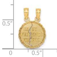 14K Yellow Gold Best Friends Forever 2-Piece Break-apart Charm view 3