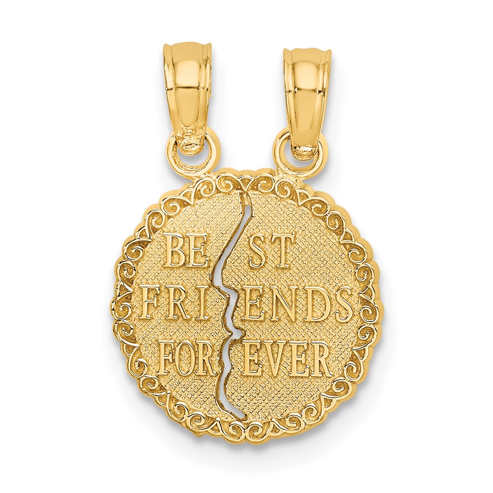 14K Yellow Gold Best Friends Forever 2-Piece Break-apart Charm