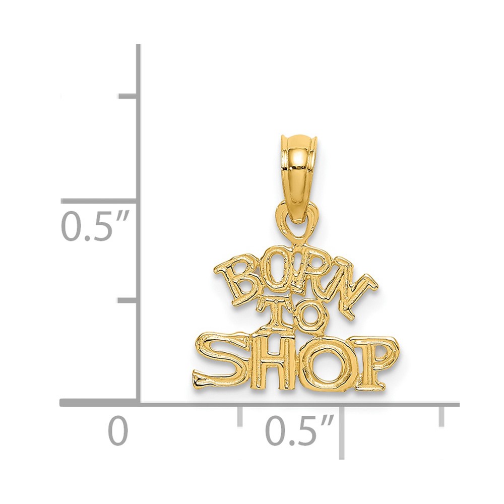 14K BORN TO SHOP Charm (D3899)