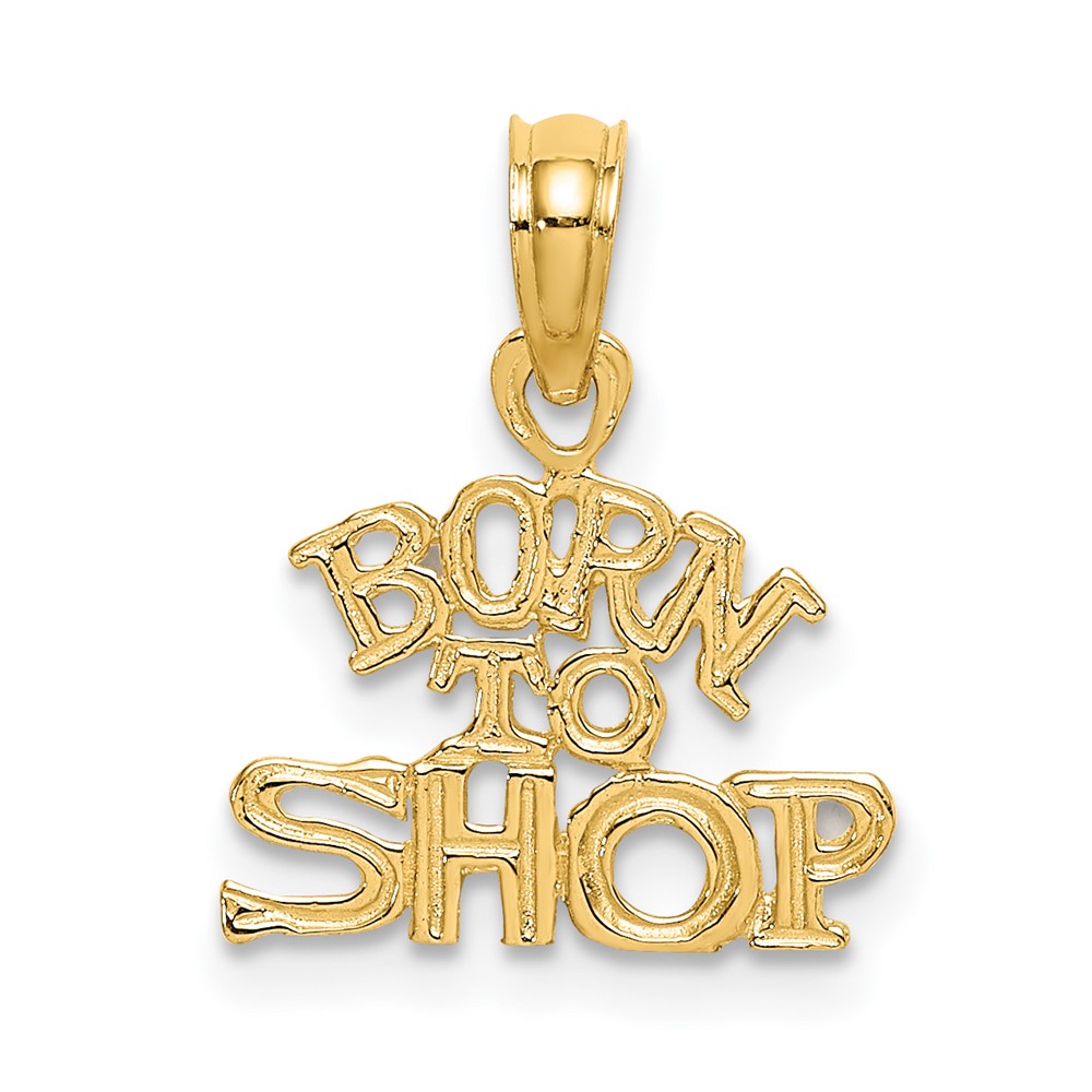 14K BORN TO SHOP Charm (D3899)