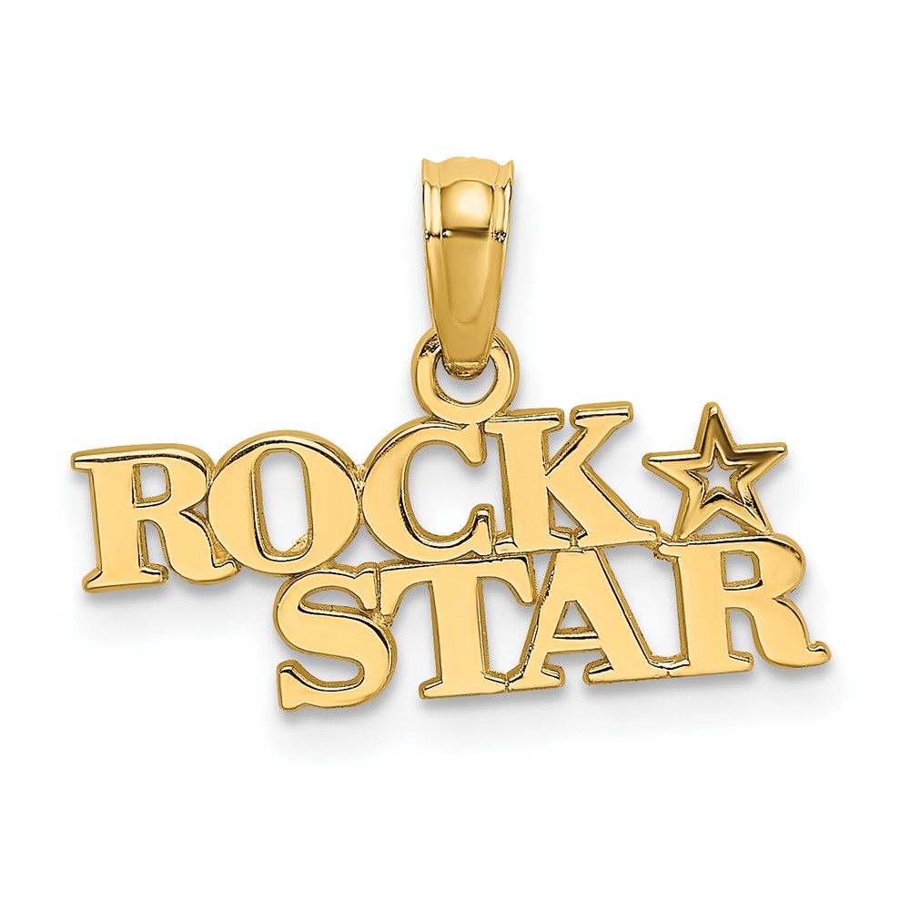 14K Polished ROCK STAR Charm (D3901)