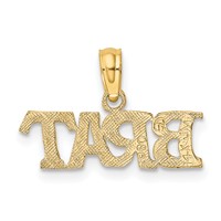 14K Yellow Gold Polished Brat Charm view 3