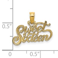 14K Yellow Gold Sweet Sixteen Charm view 3