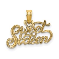14K Yellow Gold Sweet Sixteen Charm view 1