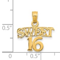 14K Yellow Gold Sweet 16 Pendant view 3