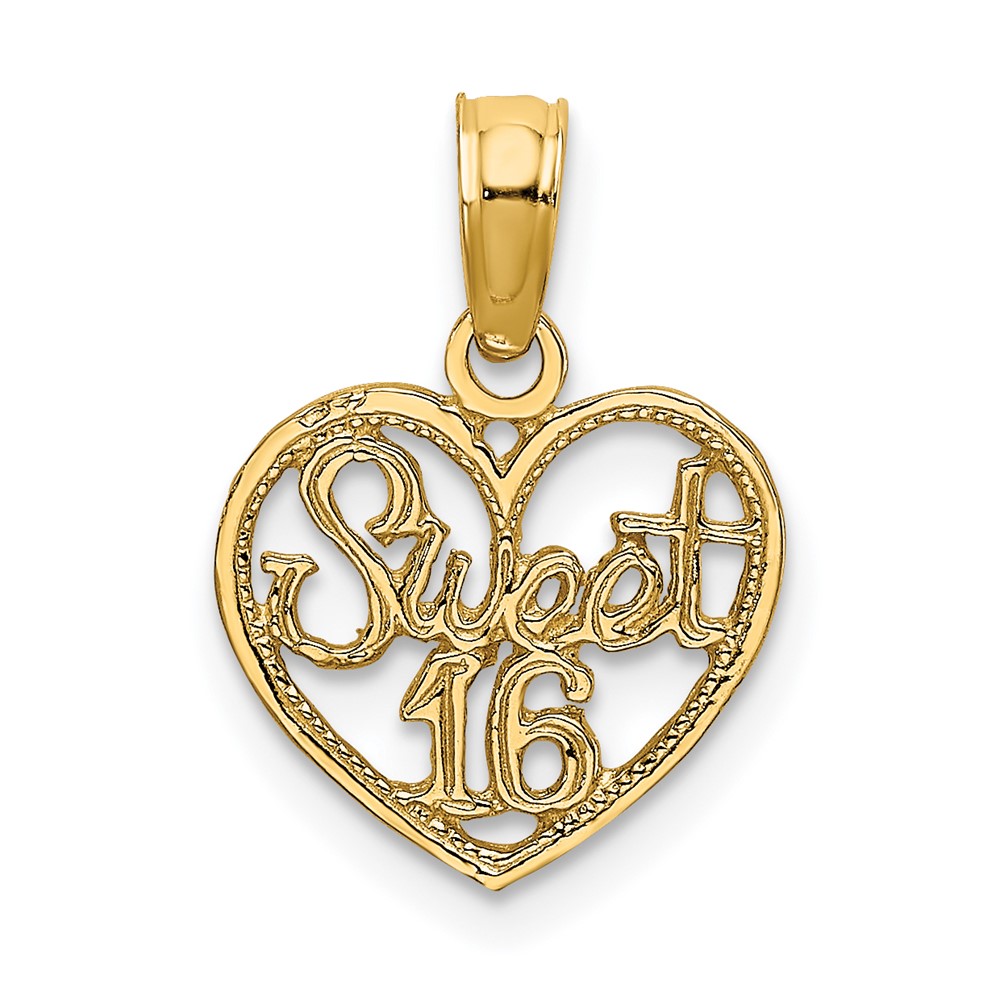 14K Yellow Gold Sweet Heart Charm - 16in