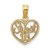 14K Yellow Gold Sweet Heart Charm - 16in view 1