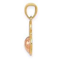 14K Two-tone Sweet 16 Heart Pendant view 2