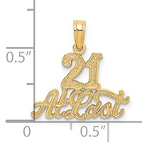 14K Yellow Gold 21 AT Last Charm view 3