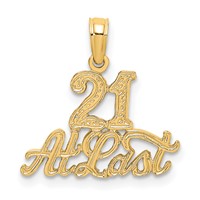 14K Yellow Gold 21 AT Last Charm view 1