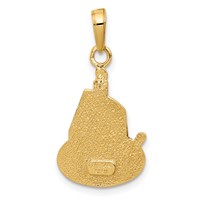 14K Yellow Gold Slice of Cake Pendant with Candle Happy Birthday view 4