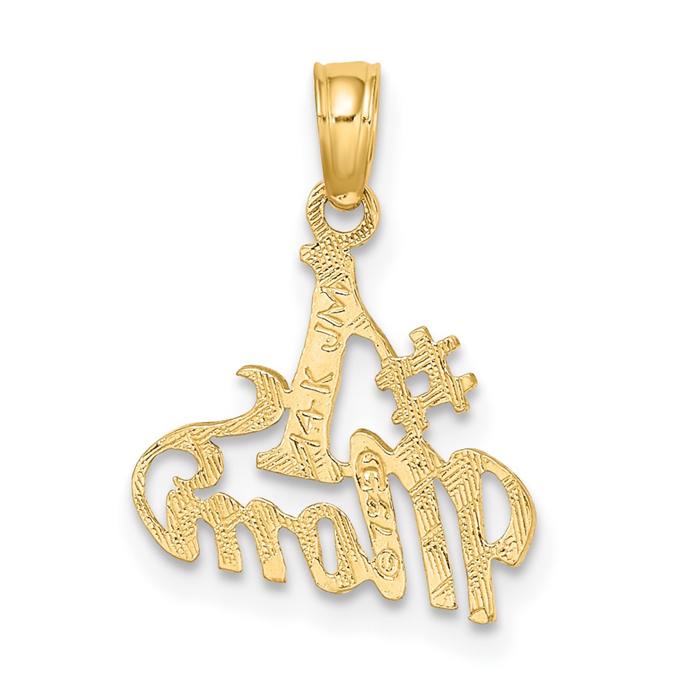 14K Polished #1 MOM Pendant (D3926)