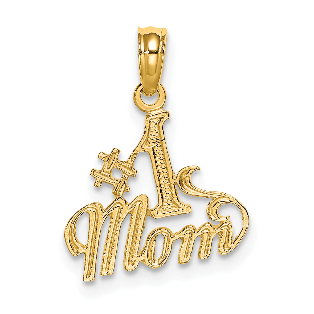 14K Polished #1 MOM Pendant (D3926)