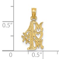 14K Yellow Gold #1 Mom Charm view 4