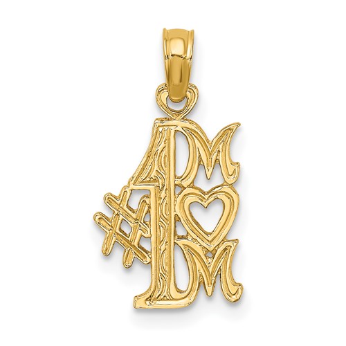 14K Yellow Gold #1 Mom Charm
