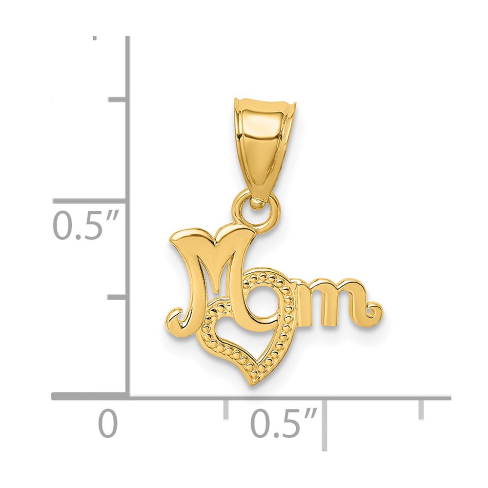 14K MOM with Heart Charm (D3938)