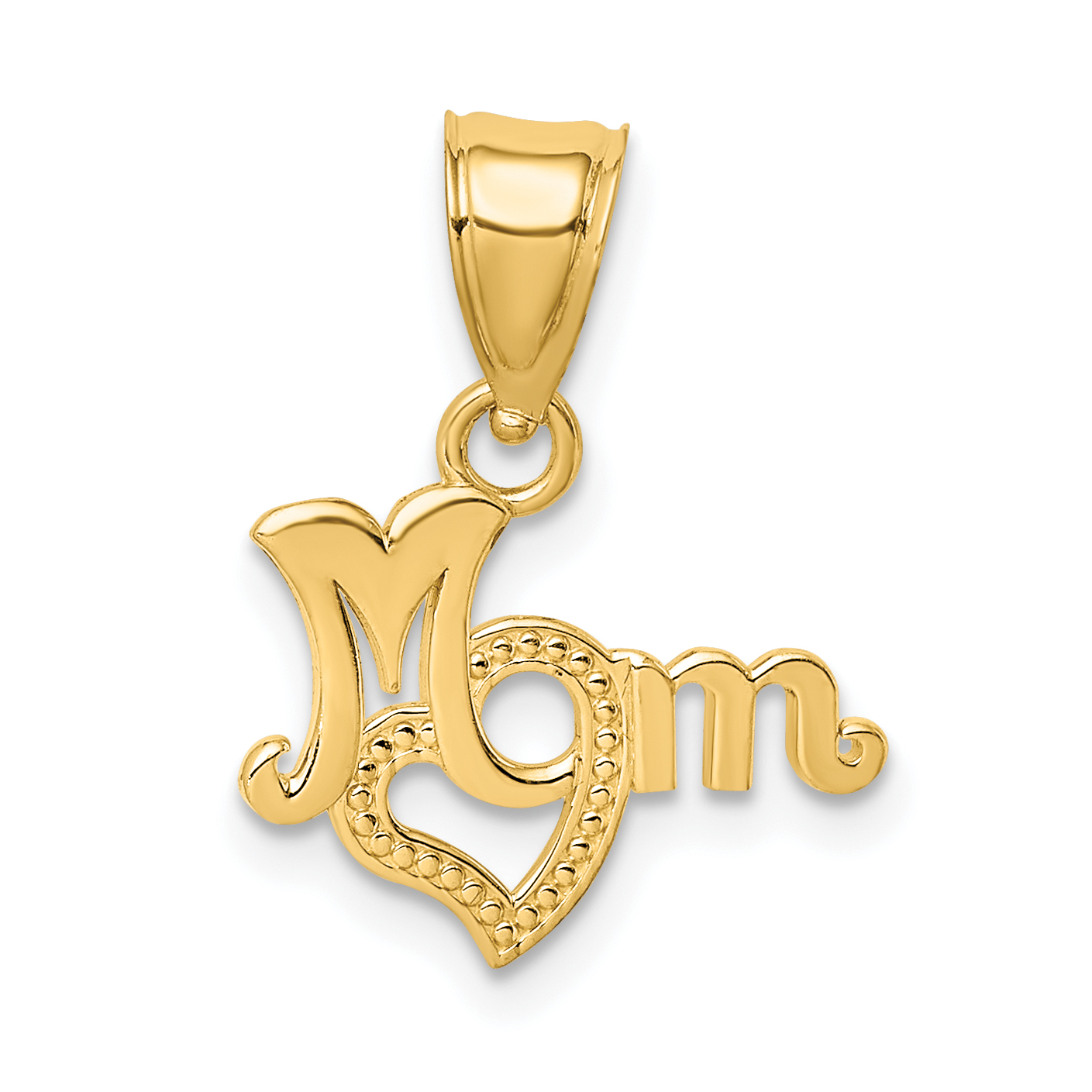 14K MOM with Heart Charm (D3938)
