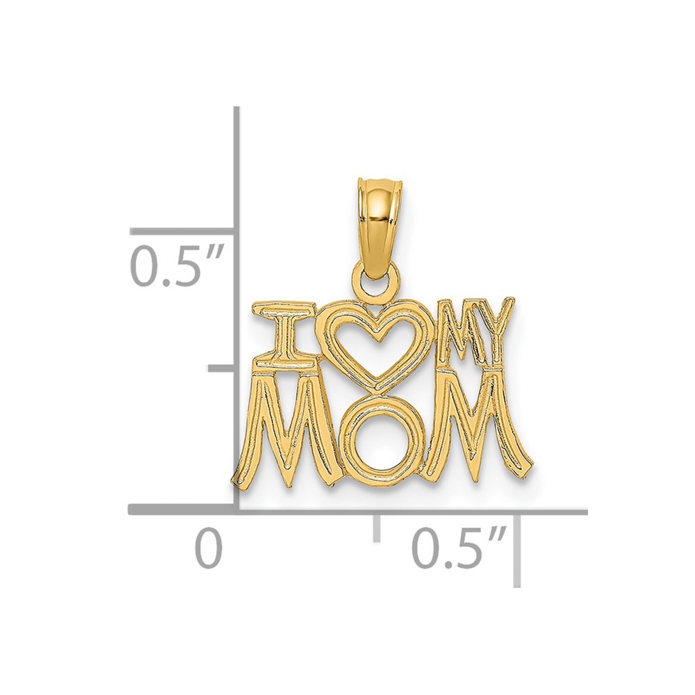 14K I HEART MY MOM Charm (D3939)