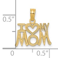 14K Yellow Gold I Heart MY Mom Charm view 3