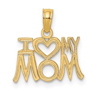 14K Yellow Gold I Heart MY Mom Charm view 1