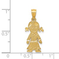 14K Yellow Gold Girl Charm view 3