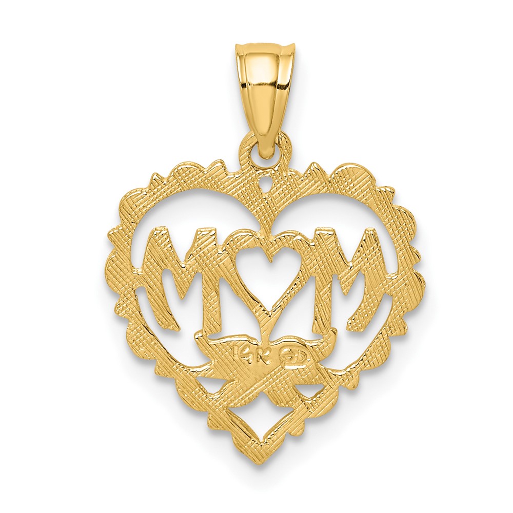 14K MOM in Heart Charm (D3941)