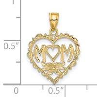 14K Mom in Heart Charm view 3