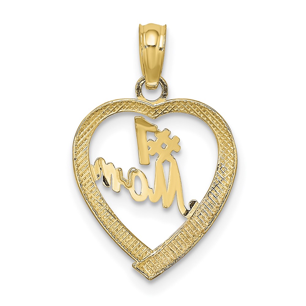 14K #1 MOM in Heart Charm (D3943)