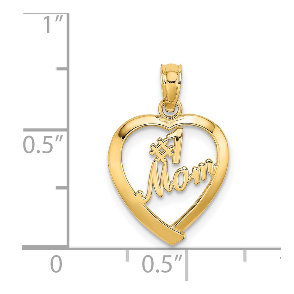 14K #1 MOM in Heart Charm (D3943)