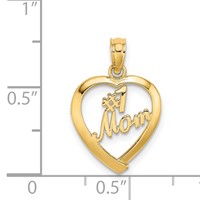 14K Yellow Gold #1 Mom in Heart Charm view 4