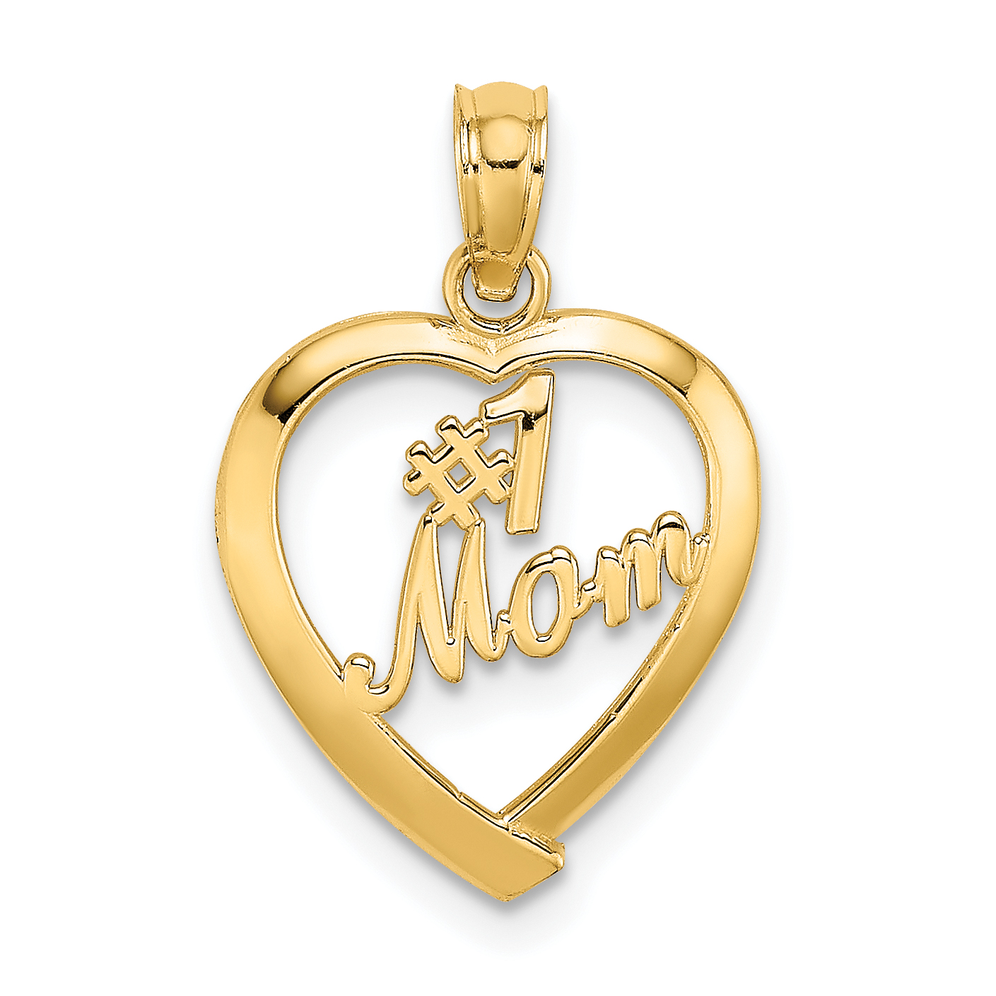 14K #1 MOM in Heart Charm (D3943)