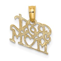14K Yellow Gold Best Mom Charm with Heart view 4