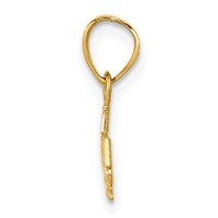 14K Yellow Gold Best Grandma Pendant with Flower view 2