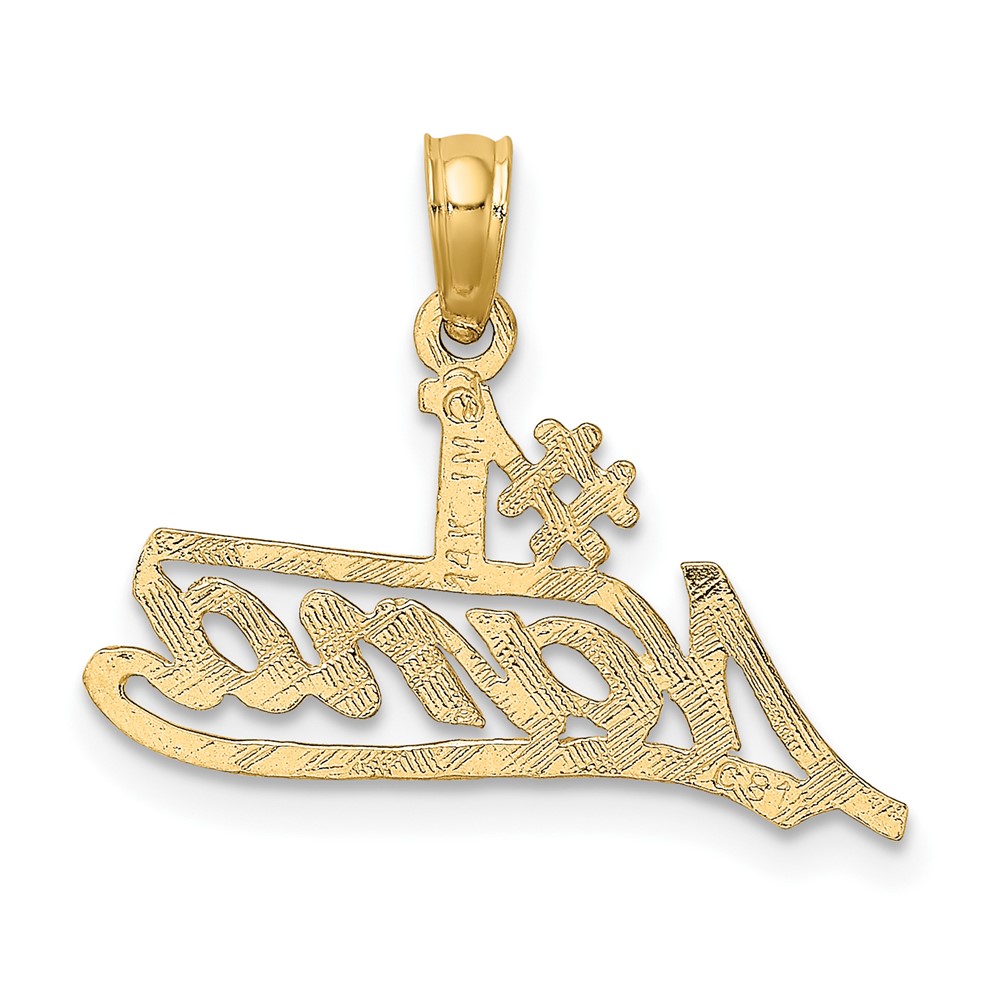 14K #1 NANA  Script Charm (D3962)
