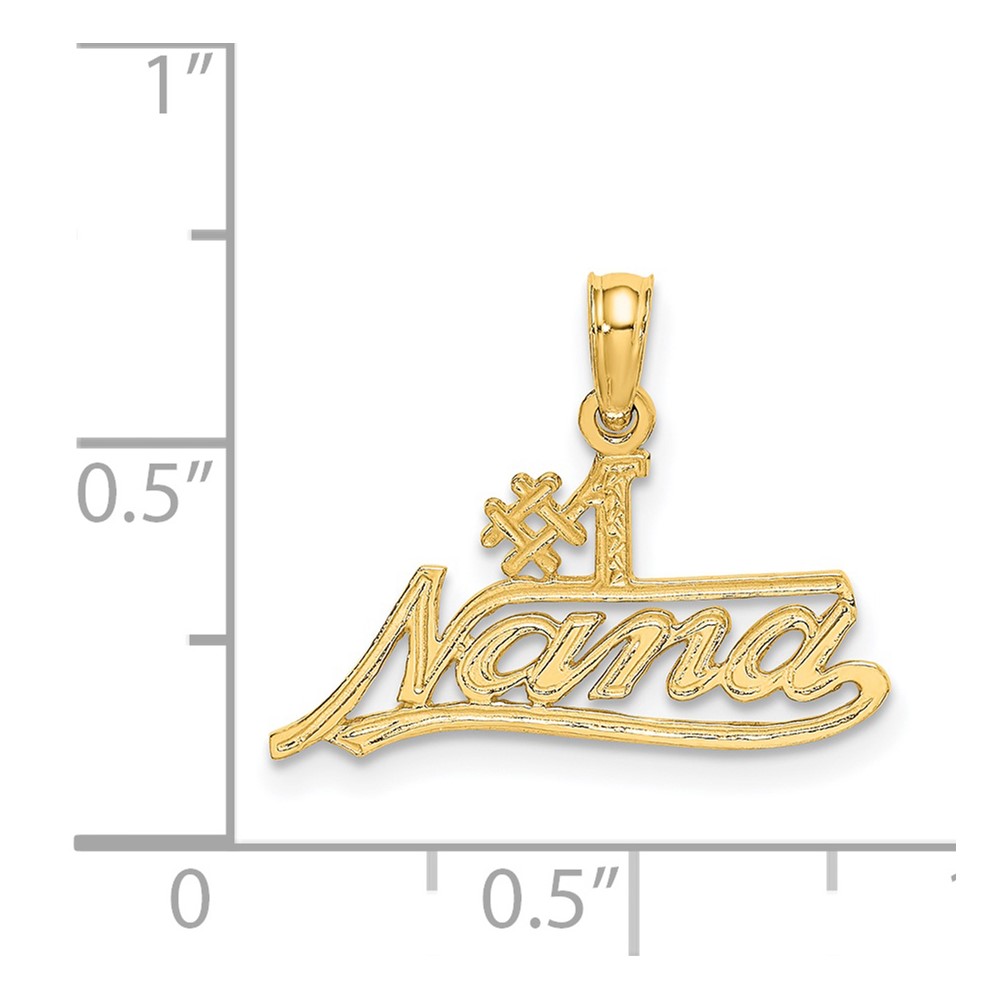 14K #1 NANA  Script Charm (D3962)