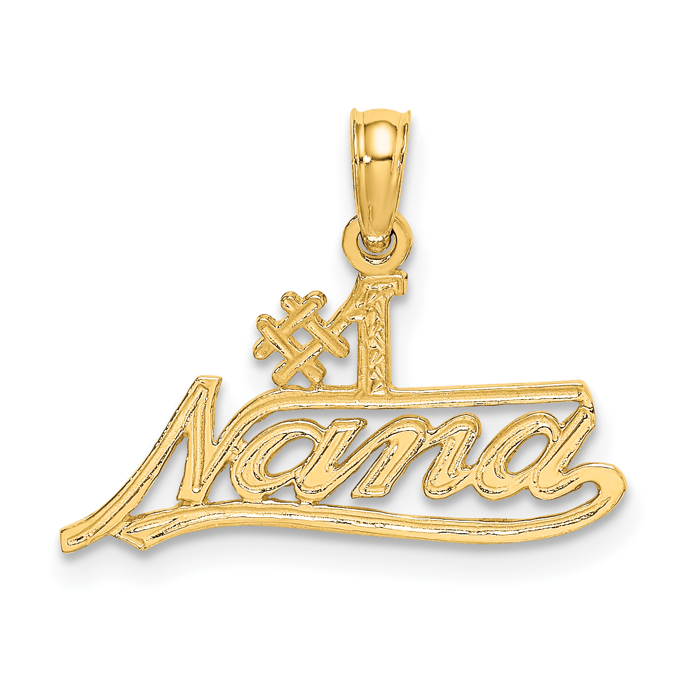 14K #1 NANA  Script Charm (D3962)
