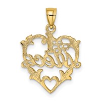 14K Yellow Gold #1 Niece in Heart Charm view 4