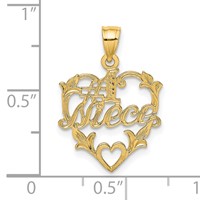 14K Yellow Gold #1 Niece in Heart Charm view 3