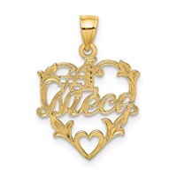 14K Yellow Gold #1 Niece in Heart Charm view 1