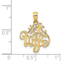14K Yellow Gold #1 Wife Charm view 4