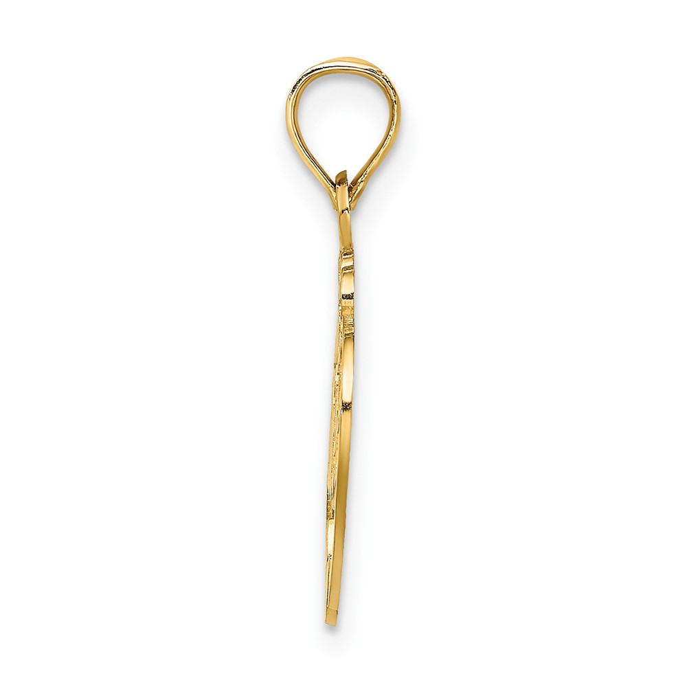 14K #1 SISTER in Heart Charm (D3971)