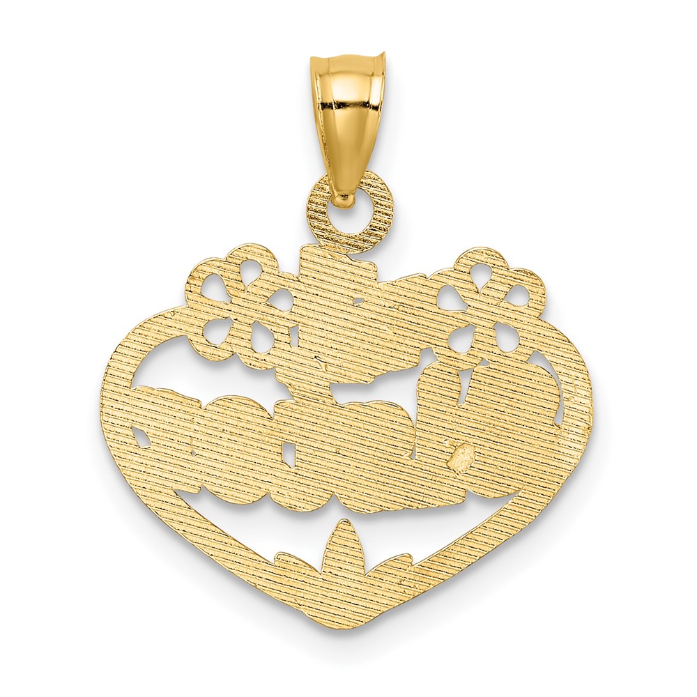 14K #1 SISTER in Heart Charm (D3971)