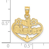 14K Yellow Gold #1 Sister in Heart Charm view 3